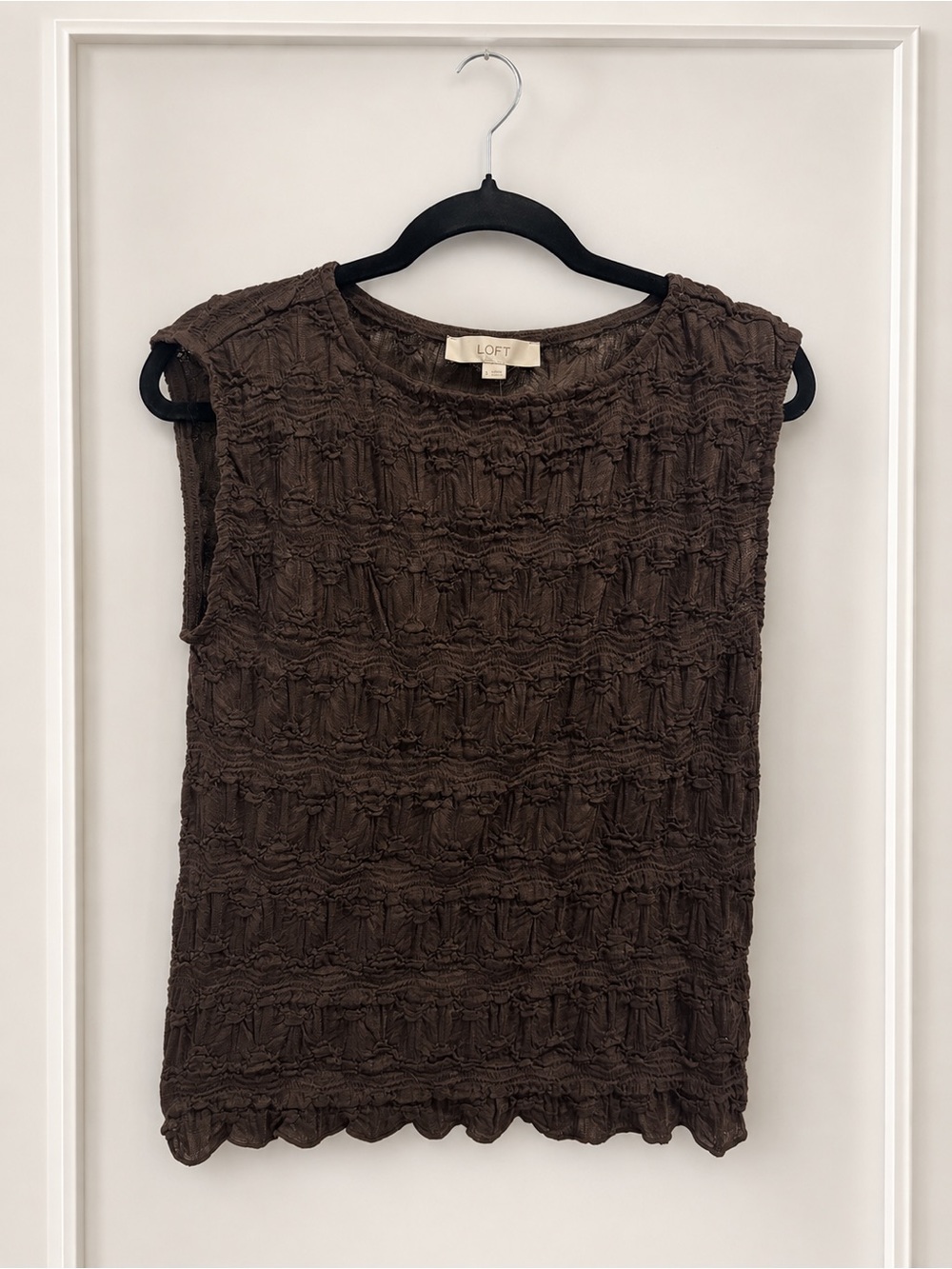 LOFT Textured Sleeveless Tank in Dark Brown